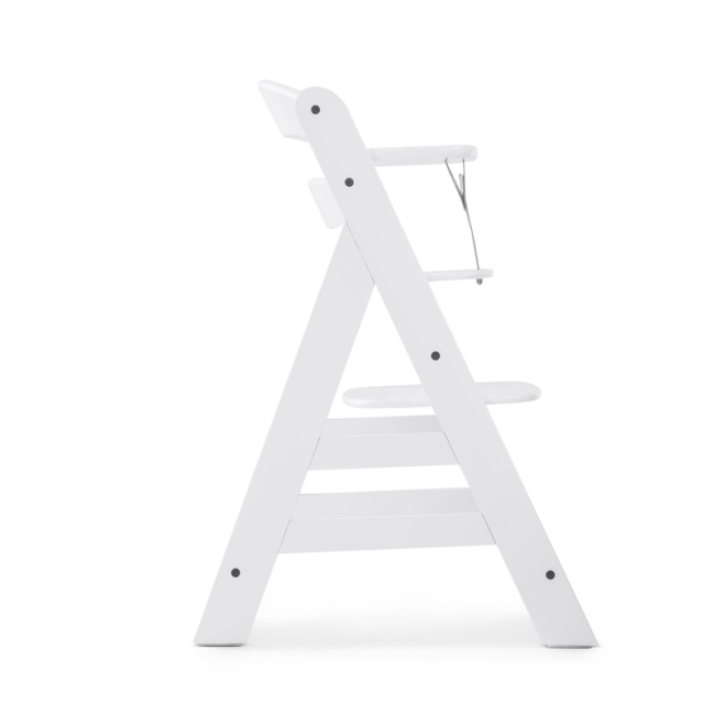საბავშვო ხის სკამი Alpha+. შესაძლებელია გამოყენება 0 თვიდან Alpha Bouncer 2 in 1 კომბინაციაში. თეთრი